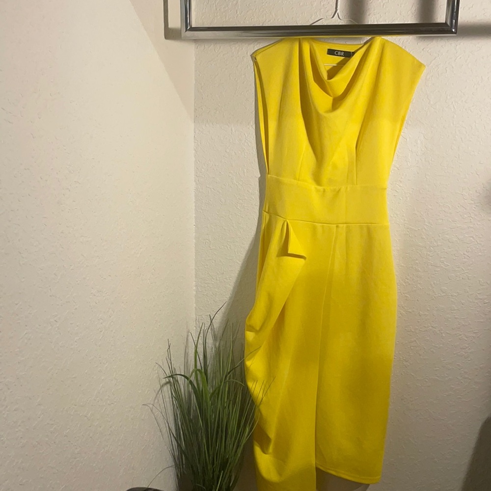 Bright yellow cocktail dress